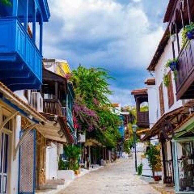 Colourful buildings in Kas Street Kalkan